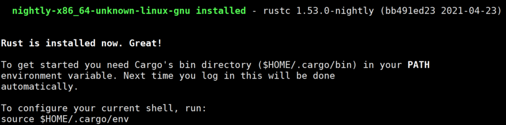 在Linux上成功安装Rust