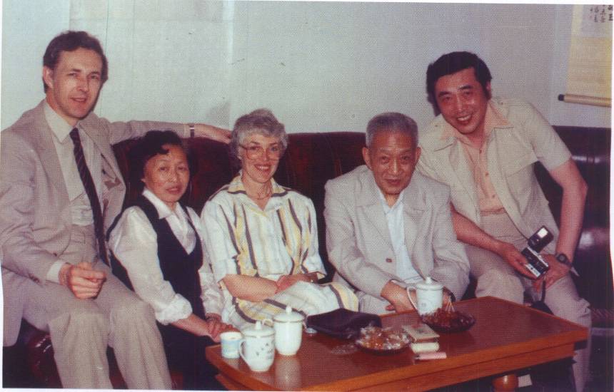 左起：密德温特，叶培大夫人，密德温特夫人、叶培大、叶嘉林，1986年